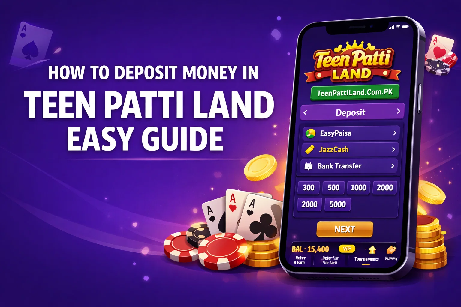 How to Deposit Money in Teen Patti Land