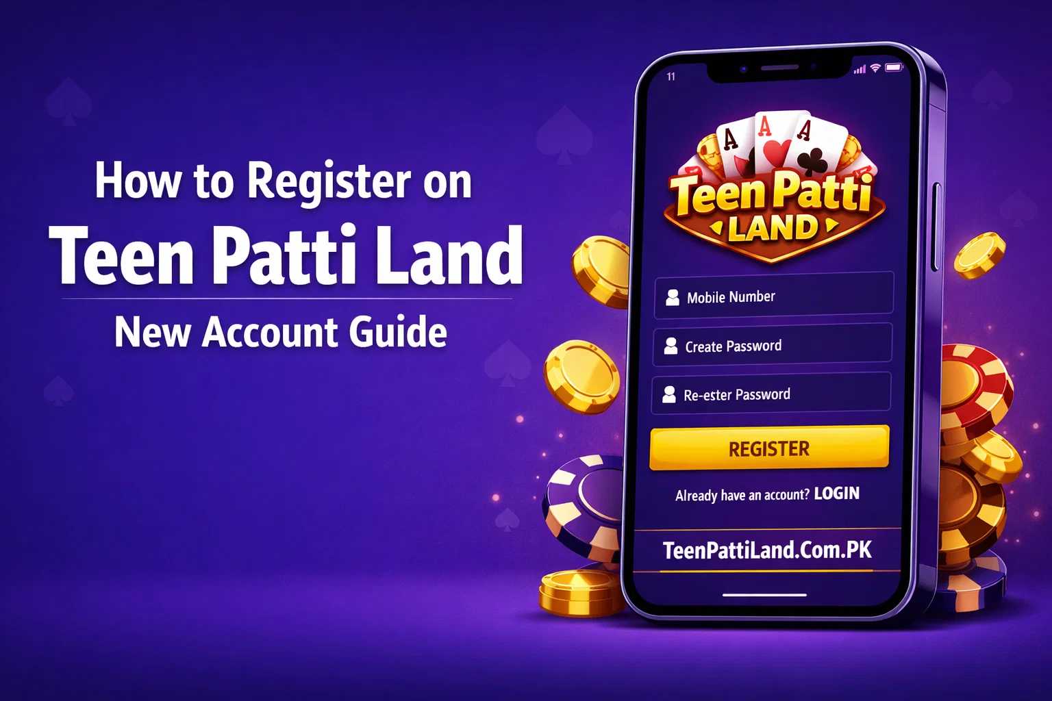 How to Register on Teen Patti Land